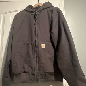 Medium Carhartt Gray Jacket with Yellow Logo